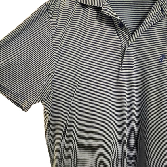 Izod Blue Golf‎ Polo Short Sleeve Shirt Striped  Size Large - Picture 2 of 6